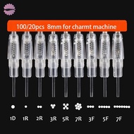 100pcs 8MM Screw  Eyebrow Charment Tattoo Machine Pen Accessiroes 1R 3R 5R 5F 7F Permanent Makeup Ta