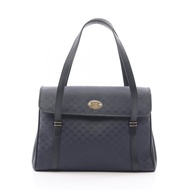 【二手】Gucci GUCCI 手提包，舊款 Gucci Micro GG Plus，海軍藍，PVC塗層帆布，皮革，Micro GG Supreme 手提包，女士