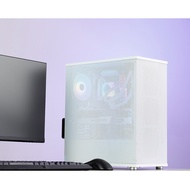 Jonsbo VR4 White ATX Aluminum PC Case with Mesh Side Panel 4-Fan Case Design and RGB Lighting - Eleg
