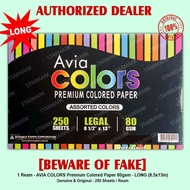 Avia Colors Premium Colored Bond Paper Papers LONG 8.5x13in 80gsm Assorted Colors in 1 Ream 250 Shee