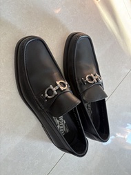 Salvatore Ferragamo Gancini 黑色皮鞋 樂福鞋
