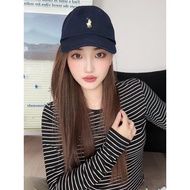 Polo444 Striped Slim-fit T-Shirt+Dark Blue Embroidered Cap Set