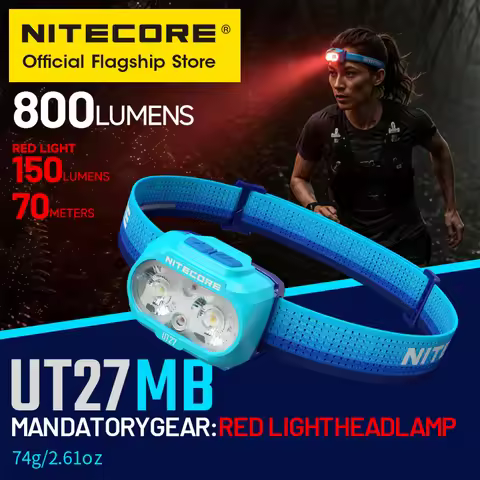 NITECORE UT27 MB Trail Running Headlamp Red lllumination Four Light Sources 800 Lumens Headlight, HL