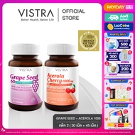 [ SKIN SET ] VISTRA Grape Seed 60 mg. -  เกรพ ซีด 60 สารสกัดจากเมล็ดองุ่น  (30 เม็ด) + VISTRA Acerol