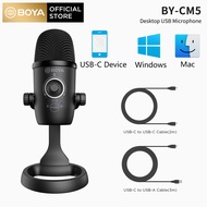 BOYA BY-CM5 USB Microphone Cardioid and Omnidirectional Polar Patterns No-Latency Real-Time Studio Monitoring Compatible with most Android devices, PC and Mac for Youtube Livestream Game Podcast