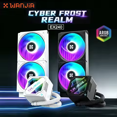 Power Train EX240 AIO CPU Water Cooling White Black 240 Liquid Radiator ARGB PWM Fan For LGA1700 185