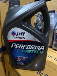 น้ำมันเครื่อง รถยนต์ เบนซิน ใช้แก๊ส หรือ 2 ระบบ ปตท Ptt performa gastech 15w/40 ขนาด 4 ลิตร