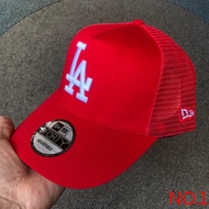 LA cap red aframe trucker cap net cap curved adjustable