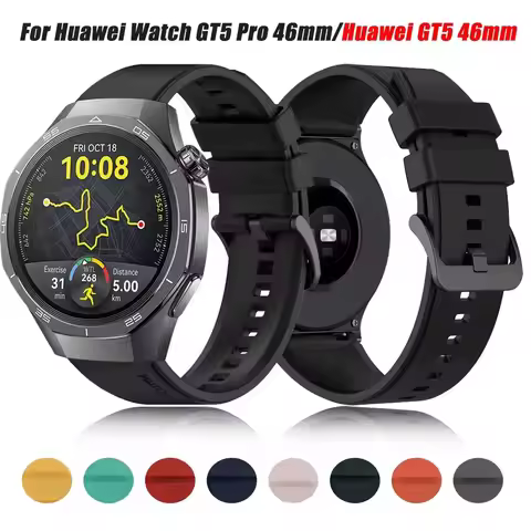 22mm Silicone Smartwatch Watch Strap For Huawei Watch GT 5/GT5 Pro/ GT4 46mm Wristband For Huawei Wa