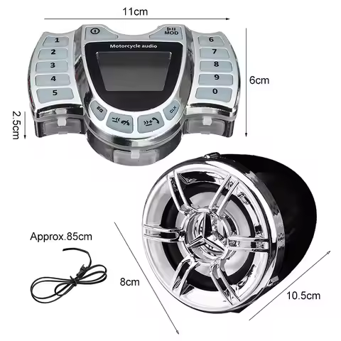 #70V Automotive Parts & Accessories,Motorcycle Stereo Speakers Wireless Bluetooth MP3 Player Waterpr