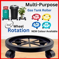 PVC Round Gas Stand Roller – Heavy-Duty Gas Cylinder Trolley/ Roda Tong Gas Bulat PVC – Troli Tong G