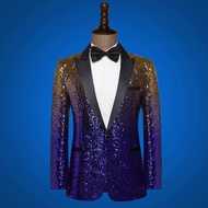 Love Only Lives เสื้อสูทผู้ชายสําหรับการแสดงการเต้นรําเยาวชนสไตล์ยอดนิยม Single-Breasted Buckle รูปแ