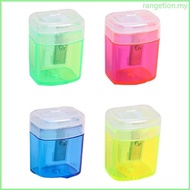 RAN Childproof Single Hole Sharpener Clear Protective Cover 4 Dyes Permanent Plastic Building Metal 