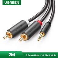 UGREEN 2Meter 3.5mm Male to 2RCA Male Auxiliary Stereo Y Splitter Audio Cable