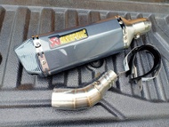 ชุดท่อสลิปออน YAMAHA R3 MT03 สวม 2 นิ้ว(51 มิล)+ ปลายท่อ AK14 นิ้วเคฟล่า