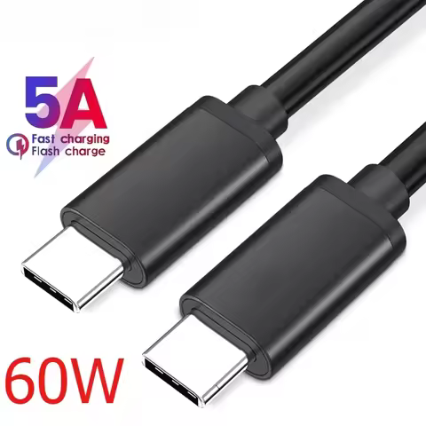 60W Type C to Type C Fast Charging Phone Data Cables Quick Charge 3.0 Data Cords 0.3m/0.5/1m/1.5m/2m