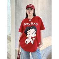 🌹ปกติ🌹 𝑨𝒍𝒊𝒄𝒆♥︎ เสื้อยืดโอเว่อไซส์ งานป้าย เสื้อยืดสีแดง ลาย💫 BETTY BOOP ใช้ผ้าคอตตอน อย่างดี งานนำเข