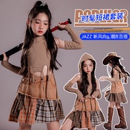 120-170cm Girls jazz Dance Costume Dune Wasteland Style Children jazz Hip-Hop Girl Group Catwalk Sho