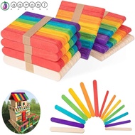AARON1 Wooden Popsicle Sticks Kids Baby DIY Materials DIY Craft Supplies Wooden Craft Stick Colorful Lollipop Mold Accessories Handmade House Toys DIY Hand Crafts