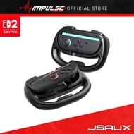 Jsaux NSW2 Nintendo Switch 2 Joy-Con Steering Wheel - Black