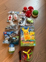 Used Mario Air Hockey, Unopened Pokémon figure, dinosaur toys, key rings, Lego