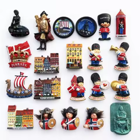 Europe Denmark 3D Refrigerator Magnets Fridge Magnetic Tourist Souvenir Decoration Articles Handicra