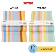 Washi Tape Joyko WT-100~110 Color Paper Adhesive Tape 15 mm x 3 M