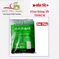 Phân bón NPK 17-17-17+TE hạt xanh