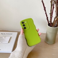 Simple Solid color Green Silicone phone Case Samsung Galaxy S23 Ultra S23 Plus S23 S22 Ultra S22 Plus S22 Case New phone case Wavy bezel Anti-fall soft case