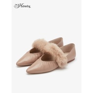 73Hours Women's Coquettish Sheepskin Flat Shoes - Summer Comfort
