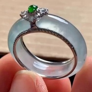 冰種翡翠天然翡翠A玉班指披指指環 • 18k金高冰種翡翠戒指