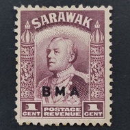 1945 Stamp Sarawak-Stamp of 1934-1941-Mint Stamp-1c Sir Charles Vyner Brooke Overprinted with BMA