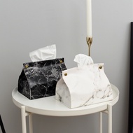 PU Leather Marble Pattern Napkin Holder Home Car Towel Napkin Papers Bag Holder BoxTissue Case Tableware Decoration