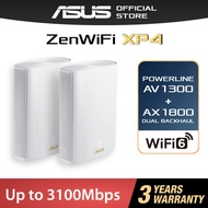 ASUS ZenWiFi AX Hybrid XP4 WiFi 6 Mesh WiFi System Dual-Band Wireless AX1800 + AV1300 Powerline Backhaul Router