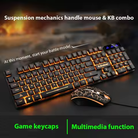 KM320 Keyboard And Mouse Set Waterproof Luminous Game Backlit Keyboard