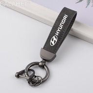 Suede Car Keychain Ring Vintage Leather Zinc Alloy Key Chain For Hyundai Tucson IX35 I30 I20 Kona Coupe Veloster Accessories