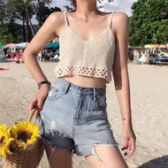 (S-2XL)New Casual Croptop Crochet Top Hawaiian Beach Outfit For Women Tops