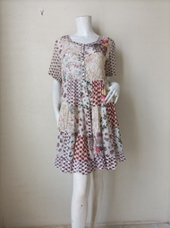 復古純棉碎花洋裝 M 尺寸，胸圍 36 英吋