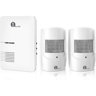 1byone Driveway Alarm, Home Security Alert System with 36 Melodies, 1 Plug-in Receiver and 2 Weather