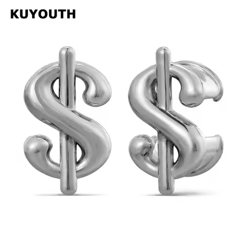 KUYOUTH Copper Dollar Sign Ear Tunnels Plugs Gauges Hip Hop Expanders Body Jewelry Ear Stretchers Ea