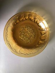 PASARI  Indonesia  懷舊黃色雕花玻璃水果盤
