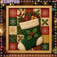 ZENFFENZU 1 Set Christmas Fabric Art Kit, DIY Christmas Themed Christmas Fabric Painting Kit, Durabl