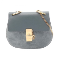 【二手】 Chloe Drew 單肩包，藍色皮革/麂皮，鏈條單肩包，女士，二手