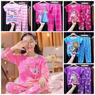 Karton Baju Tidur Budak Perempuan Girl Pyjamas Kids Sleepwear Cartoon Pyjamas Long Sleeve
