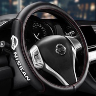 GTIOATO Car Leather Steering Wheel Cover Suitable For 38CM Anti-Slip Steering Wheel Cover Car Steeri