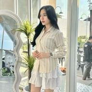 KEMEJA Money Fitted Shirt - Women's Striped Shirt - Top Striped Shirt - Women's Fitted Shirt - Strip