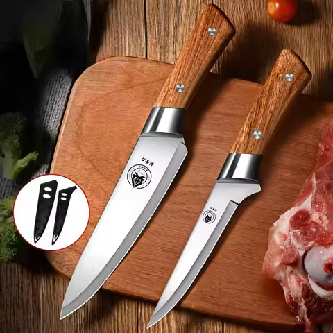 Stainless Steel Boning Knife, Meat Cutting Knife, Household Kitchen Knife, Butcher's Knife, Splittin