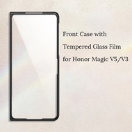 Front Case for Honor Magic V5 V3 Folding with Tempered Glass Film Shockproof Mobile Phone Screen Pro