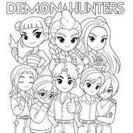 50 Sheets of Black and White HVS Coloring Paper Huntrix hunter Theme (Rumi Mira Zoey) A5 Size (15x20
