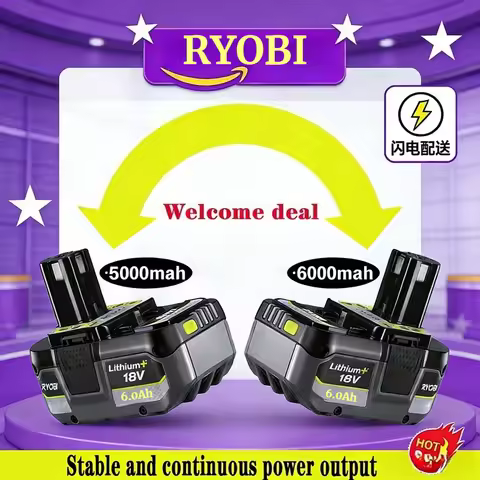 High-Performance Original Quality RYOBI 18V Rechargeable Battery Works with P104 P107 P108 P109 RB18